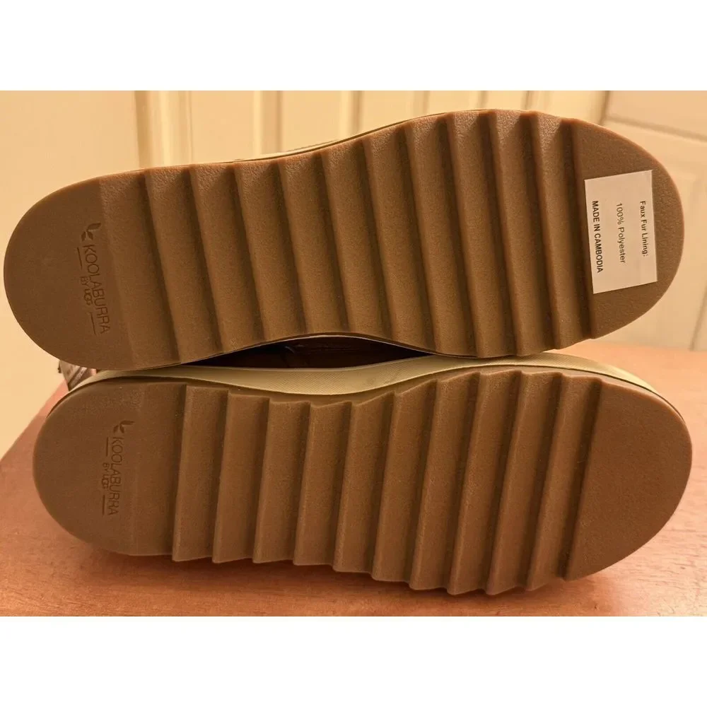 Koolaburra by Ugg Chestnut Brown Leather‎ & Suede Tynlee Zip Low Bootie Size 8